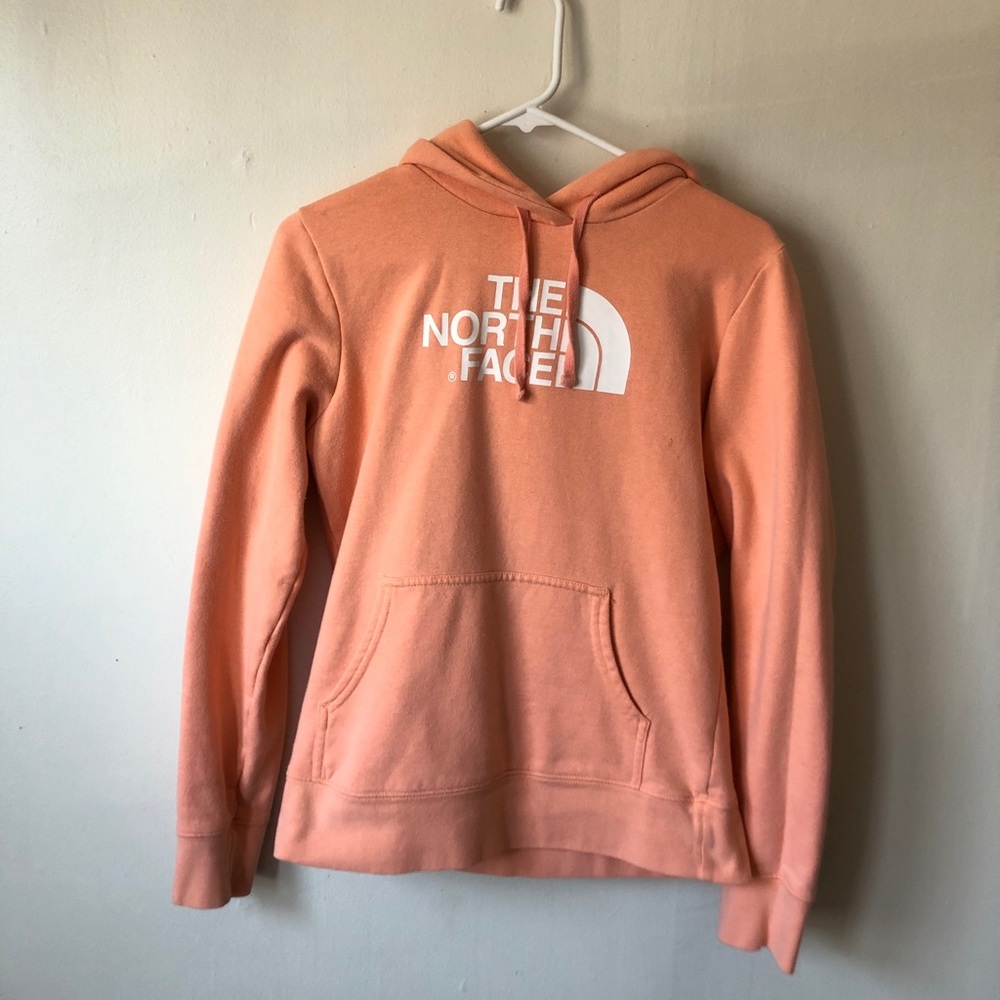 Coral North Face hoodie